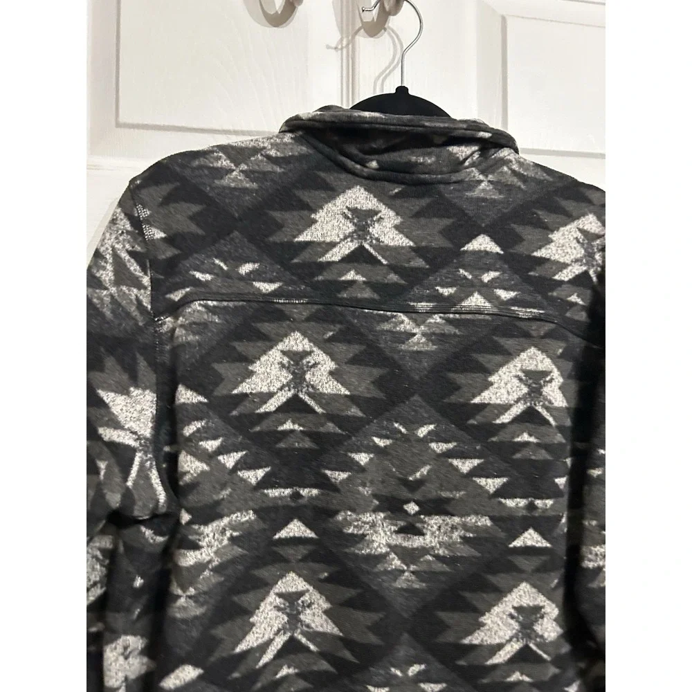 The North Face L Quarter Zip Fleece‎ Pullover Better Sweater Aztec Black Gray